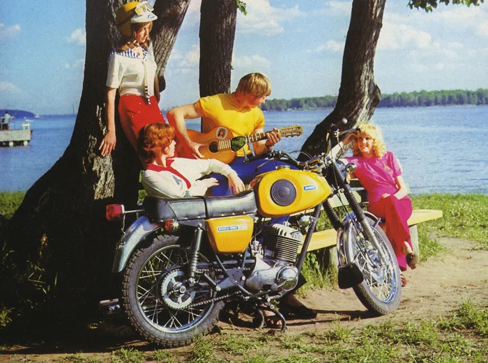 In 1973, the Izhevsk Motorcycle Plant released the first Soviet motorcycle with a clearly expressed sports bias - the Izh Planeta Sport. - Izh Planet, the USSR, Made in USSR, Childhood in the USSR, Retro, 70th, Old photo, Motorcycle IZH, Moto, Motorcyclists, Telegram (link)