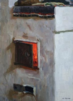 Горящая печка