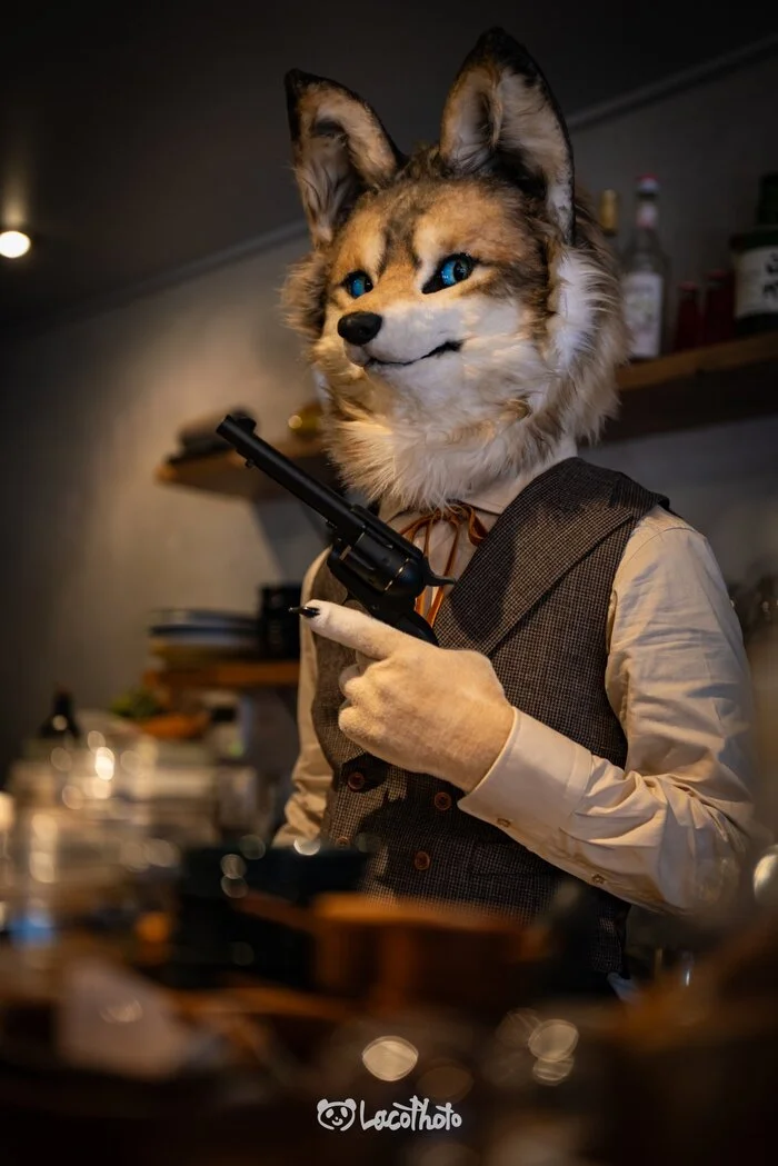 For bad clients - Furry, Fursjoot, Furry canine, Furry wolf, Furry fox, Furry Hybrid, Bar, Revolver