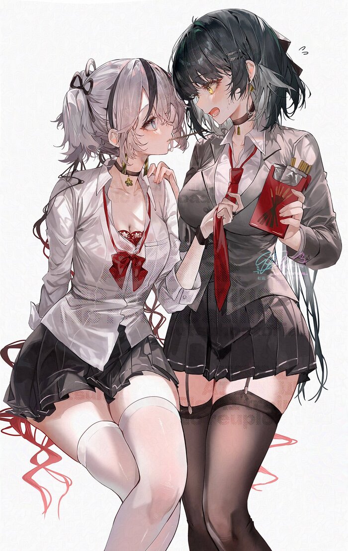  , Anime Art, Camellya (Wuthering Waves), Rover Female (Wuthering Waves), Wuthering Waves, , Pocky, , Zettai Ryouiki