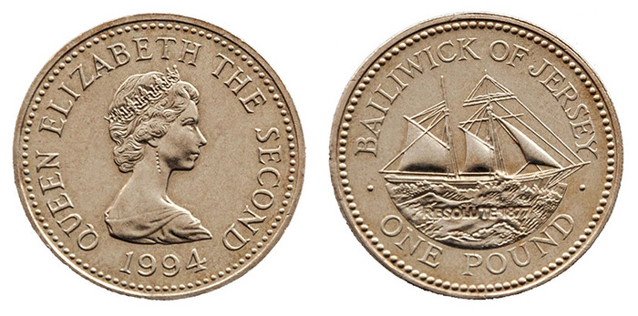 Корабли на монетах. Джерси, шхуна Resolute