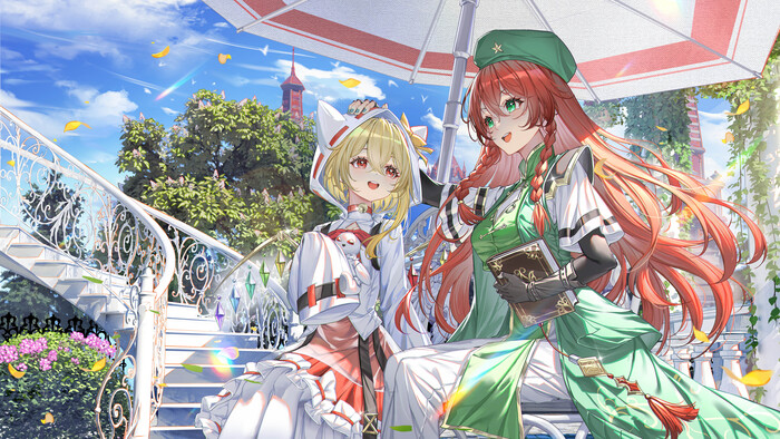      Touhou, Hong Meiling, Flandre Scarlet, Anime Art, Game Art, , 