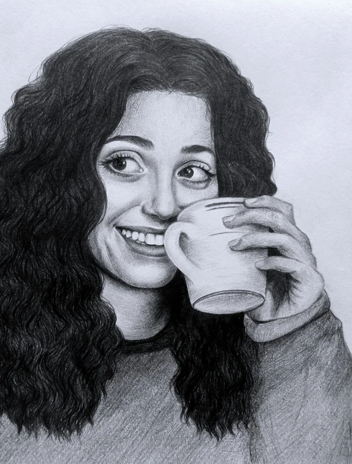 Fiona Gallagher - My, Drawing, Pencil drawing, Shameless, Fiona, Smile