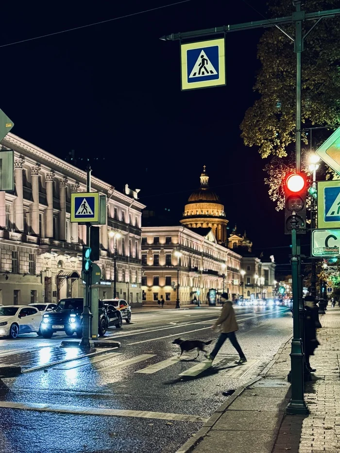 Admiralty Avenue - My, Mobile photography, Sky, Evening, Saint Petersburg, Saint Isaac's Cathedral, Architecture