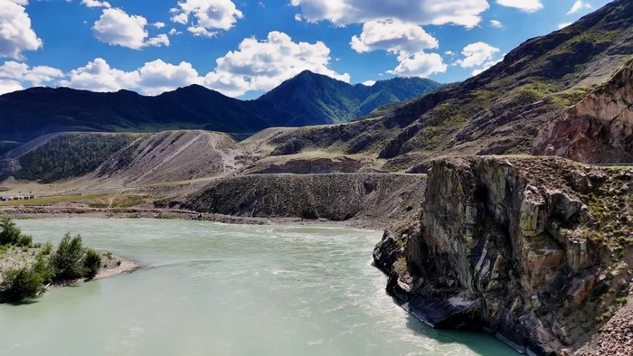 Small Yaloman - My, Altai Republic, Katun, The mountains, River, Quadcopter, Flight, Autumn, The rocks, Beautiful view, Freshness, Travels, Travel across Russia, Mountain tourism