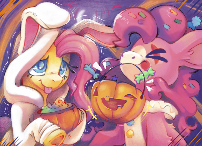   My Little Pony, , Ponyart, Fluttershy, Pinkie Pie, 