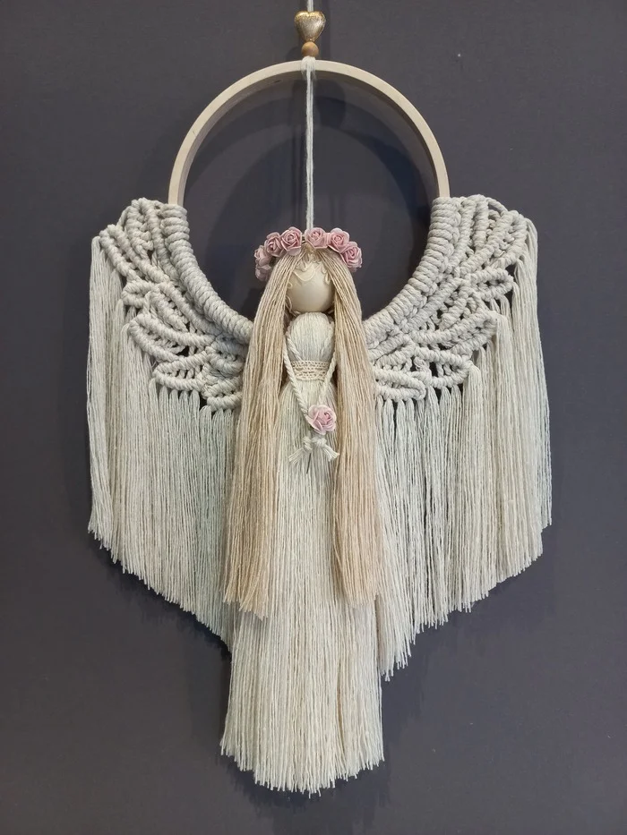 Angel - Macrame, Angel, Guardian angel, Creation, Needlework without process