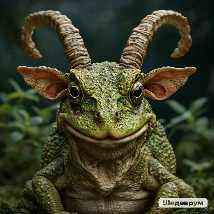 Toadgoat - Toad, Goat, Animals, Fiction, Humor, Neural network art