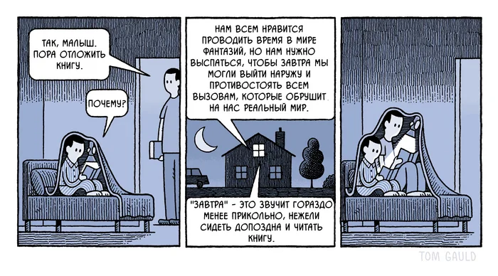 Tomorrow - My, Comics, Tom gauld, Tomorrow, Reading, Night, Translated by myself