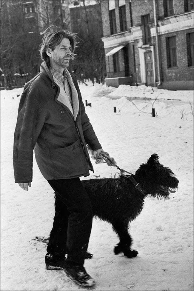 Alexander Abdulov with his Giant Schnauzer. A talented artist and a smart dog - a friend - The photo, Actors and actresses, Russian cinema, Alexander Abdulov, Dog, Friend, Longpost