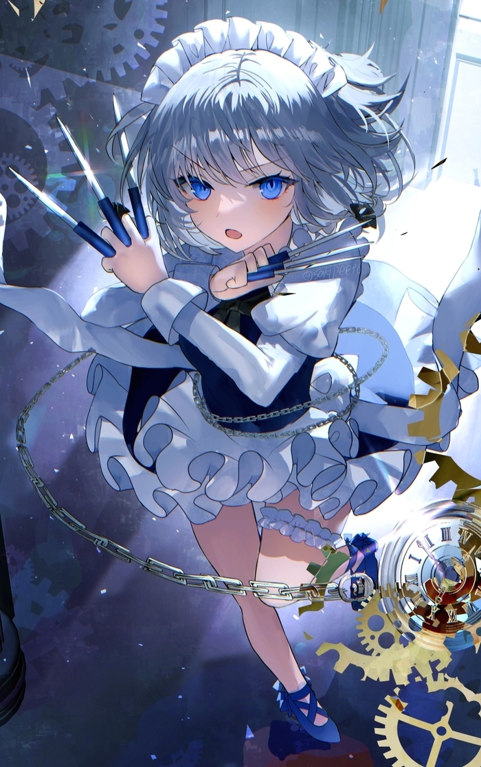 Sakuya , Anime Art, Izayoi Sakuya, Touhou, 