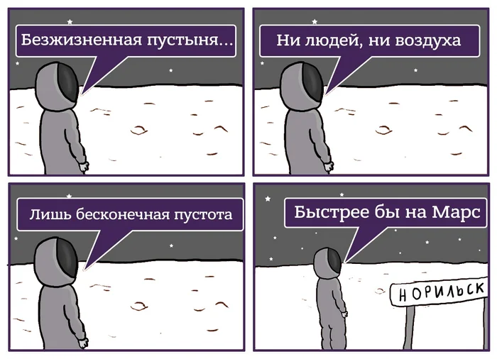 Ответ на пост «Зима пришла» - Норильск, Пустыня, Пустота, Марс, Зима, Снег, Мемы, Ответ на пост