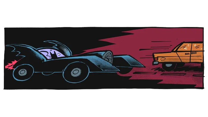 Batman3 - My, The other end, Neil Kohney, Translated by myself, Comics, Batman, Imitation, Car plate numbers, Superheroes, Auto, Batmobile, Longpost