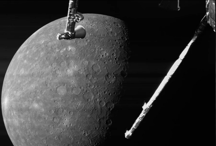 Flyby of Mercury - My, Cosmonautics, Satellites, Space, Universe, Mercury, Esa, Jaxa, Apparatus, solar system, Spaceship, Astronomy, Planet, Span