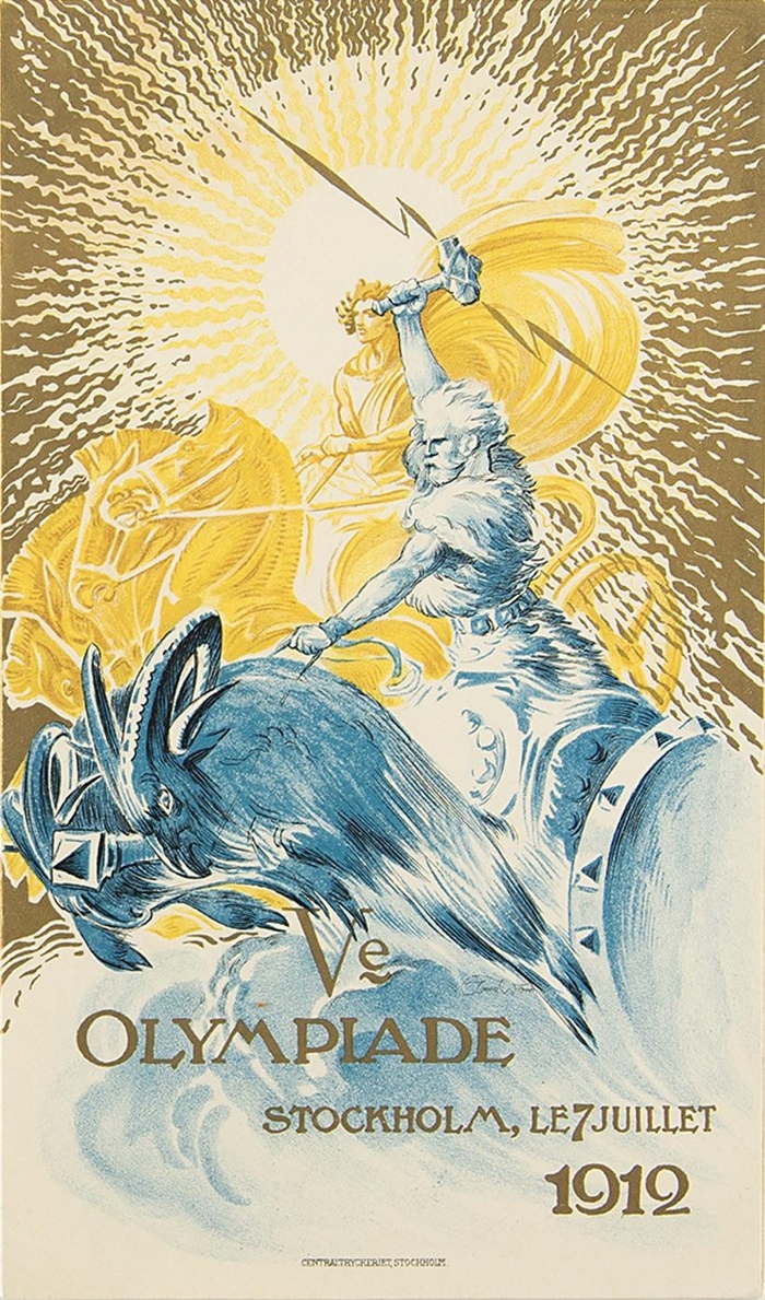 "Во имя Тора!" Плакат Олимпийских игр в Стокгольме, 1912 год