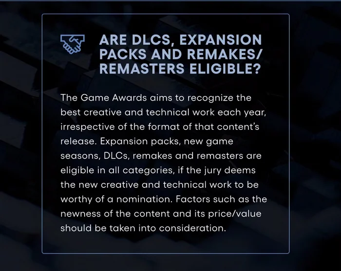 DLC Will Be Able to Compete for Game of the Year at The Game Awards 2024 - Game world news, Computer games, The Game Awards