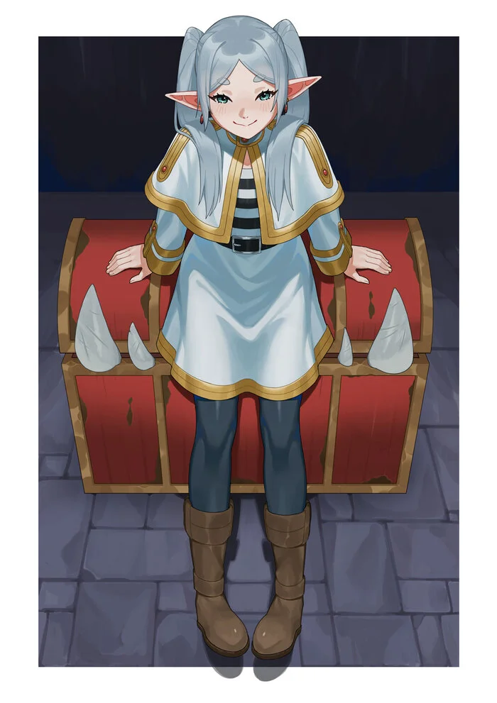 I am sure that there are untold treasures hidden here... - Art, Anime, Frieren, Sousou no Frieren, Anime art, Elves
