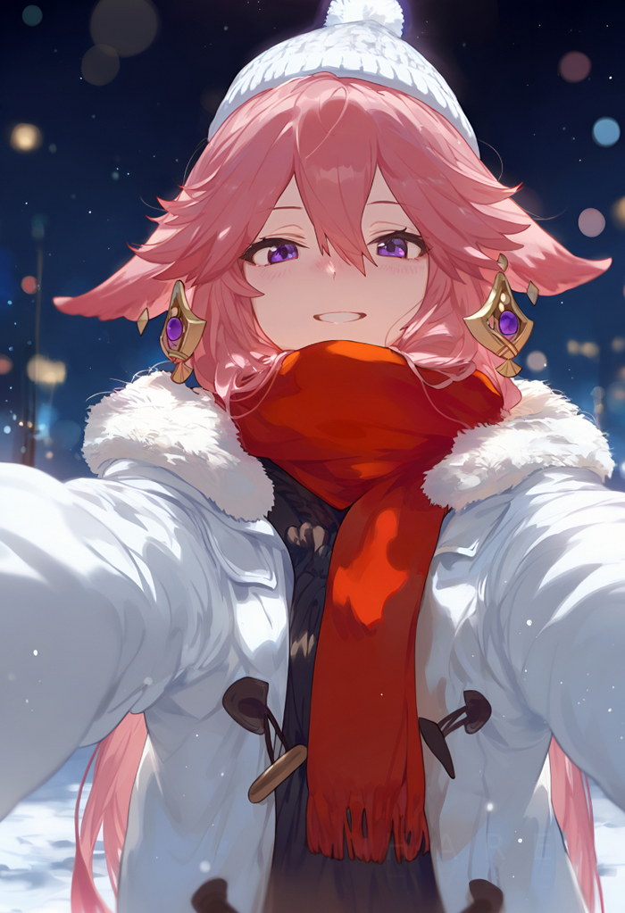 Yae Genshin Impact, Yae Miko (Genshin Impact), , , , Anime Art, ,  , Hare_zzv