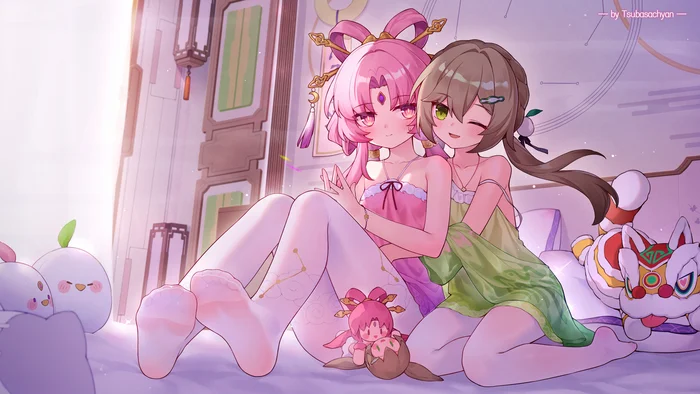 Если бы они были сёстрами - Аниме, Anime Art, Loli, Honkai: Star Rail, Fu Xuan (Honkai: Star Rail)