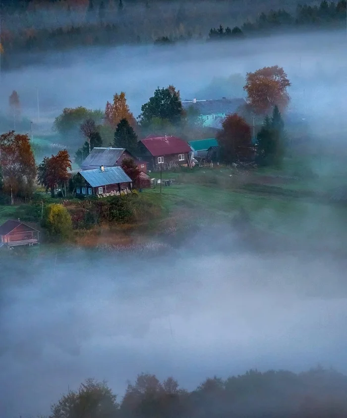 Autumn fog over Lake Ladvinskoye, Leningrad Region - Fog, Autumn, The photo, Lake, Leningrad region