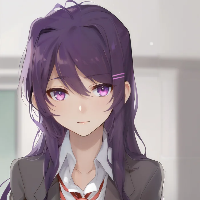 Yuri - My, Anime art, Anime, Stable diffusion, Neural network art, Yuri DDLC, Doki Doki Literature Club