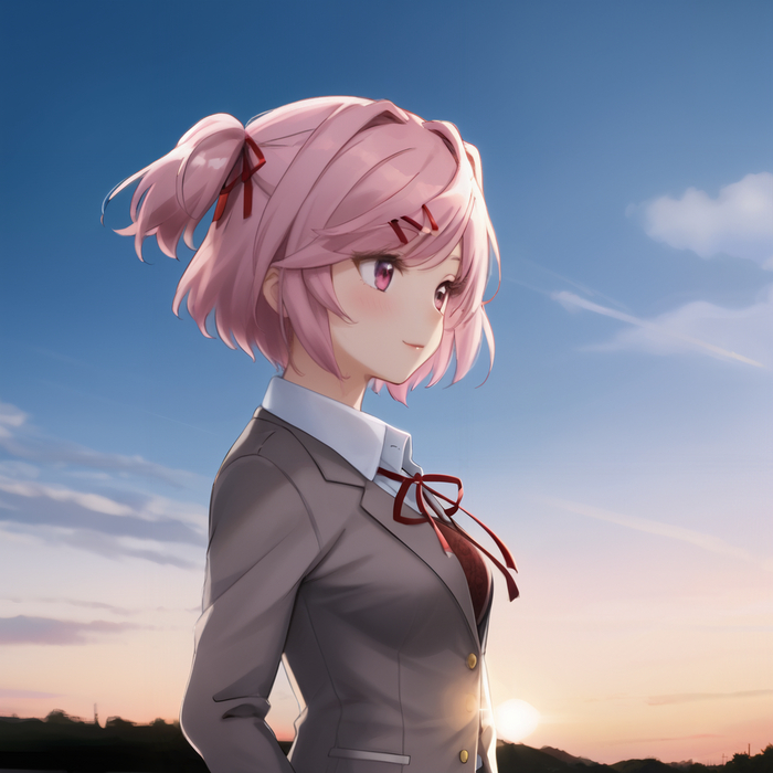  Anime Art, , Stable Diffusion,  , Natsuki, Doki Doki Literature Club