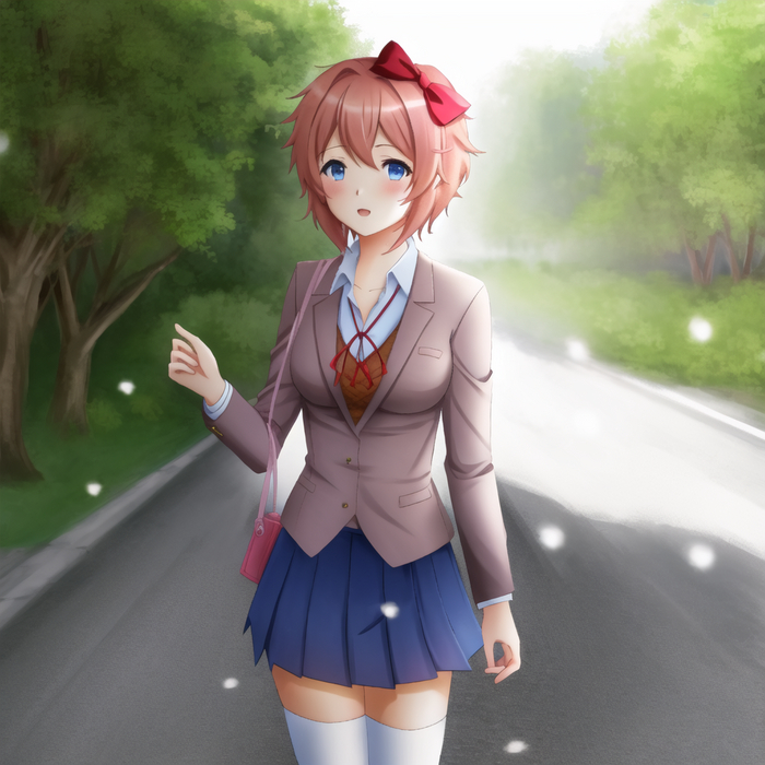    Sayori, Anime Art, , Stable Diffusion,  , Doki Doki Literature Club