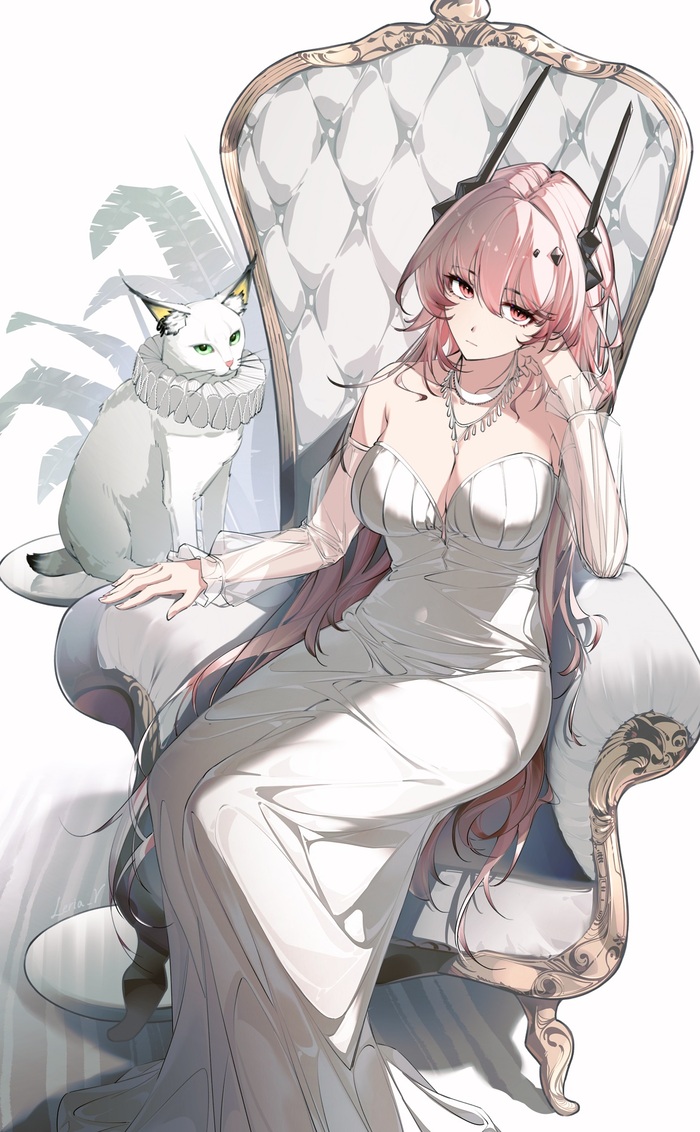 Theresa Anime Art, , Arknights, Theresa (Arknights), Kaltsit, Animal Ears