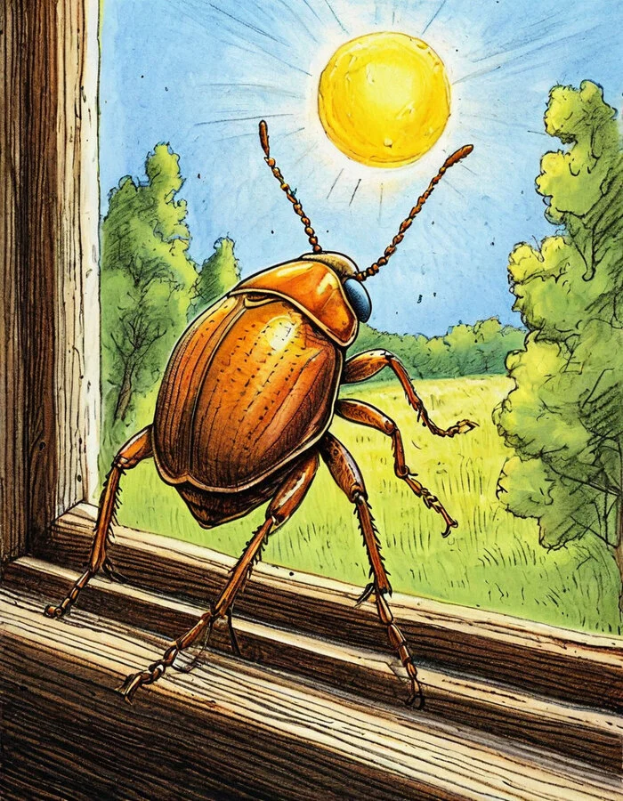 Little Beetle decided to make some repairs in his house - My, Жуки, Repair, Children's literature, Longpost