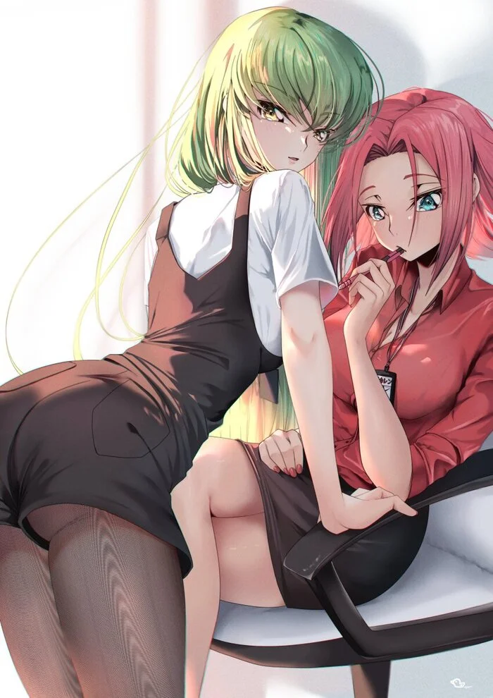 Офисные сотрудницы - Аниме, Anime Art, CC (Code Geass), Kallen Stadtfeld, Code Geass