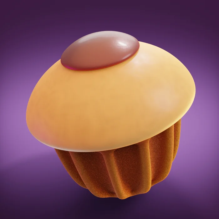 Pikabu cupcake 3D - My, Blender, Peekaboo, Cupcake Peekaboo, 3D, Render, Cycles Render, Computer graphics, 3D modeling