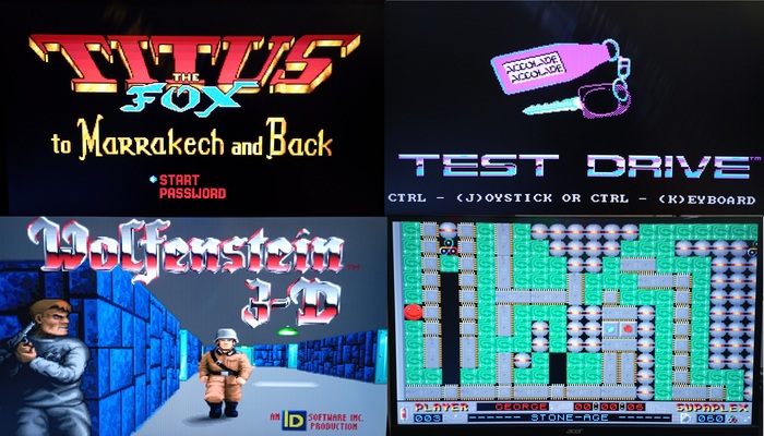 Supaplex (1991) Test Drive (1987) Titus the Fox (1992) Wolfenstein 3D (1992)