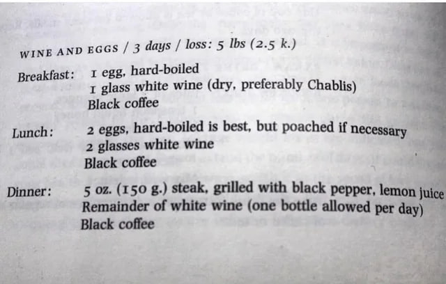 How to Lose 2.5 Kilograms in Three Days. Recipe from Vogue Magazine, 1977 - Cooking, Diet, Proper nutrition, Repeat