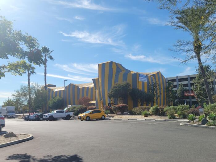 This hotel building is being disinfected. I think I've seen this somewhere before... - Hotel, Disinfection, Dome, Breaking Bad