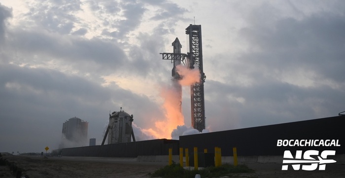Запуск Starship в Flight 3 (Фото: BocaChicaGal для NSF)