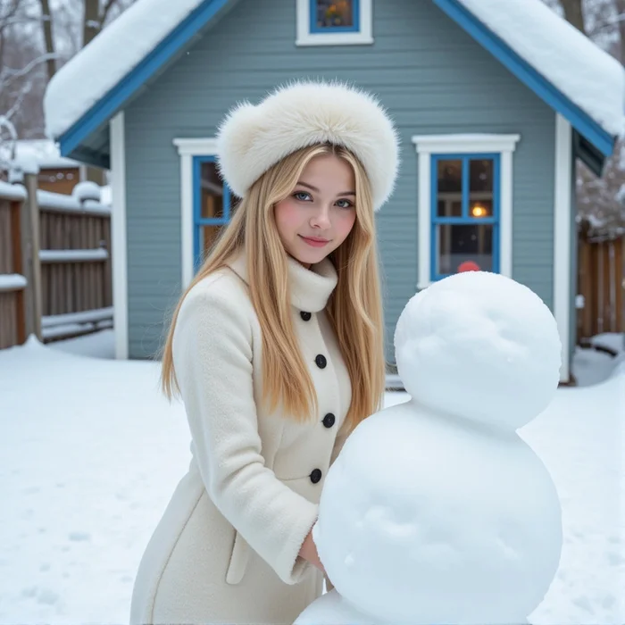 Time to make snowmen! - My, Images, Neural network art, Concept Art, Artificial Intelligence, snowman, Winter, Snow, Christmas, Winter Games, Snowfall, Mood, Entertainment, Cold, Longpost