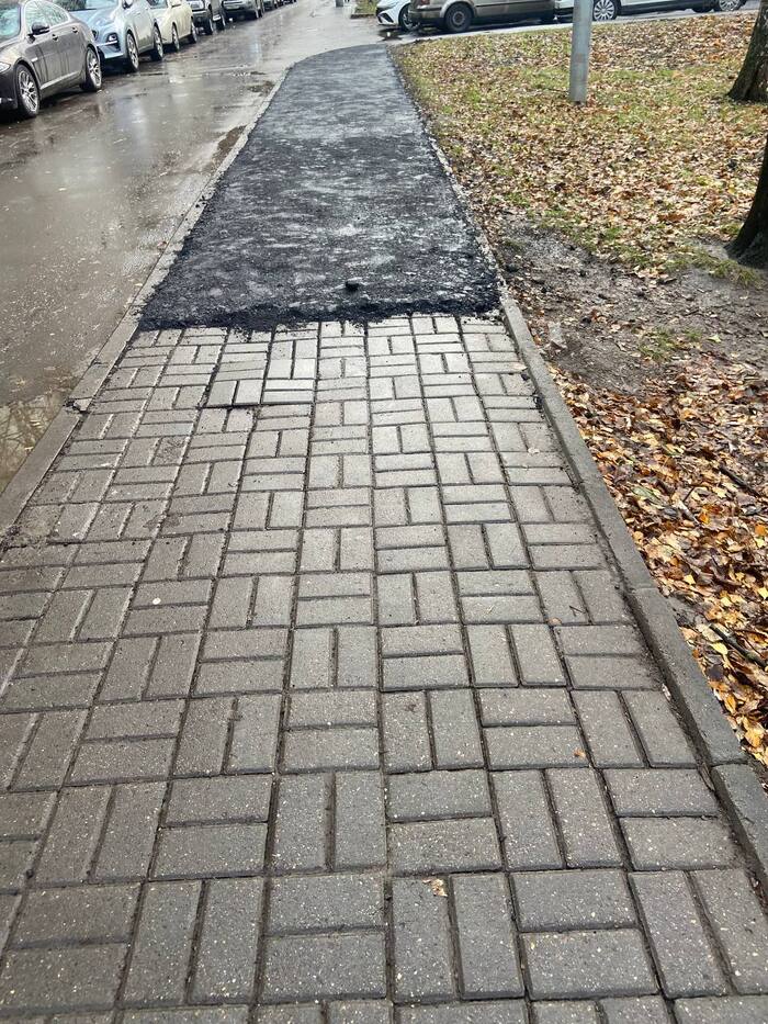 This is how cultural layers of lost civilizations appear. - Negative, Paving slabs, Asphalt laying, And so it will do, Street photography