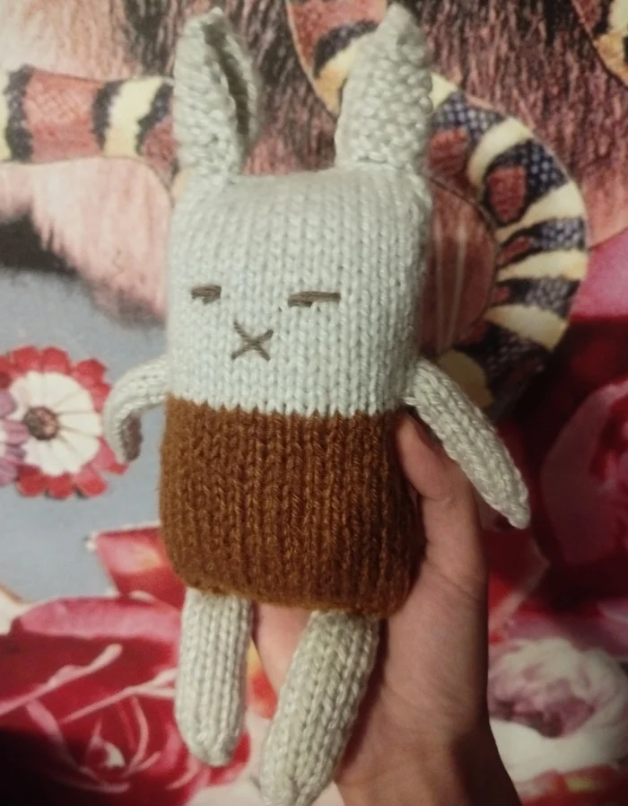 Primitive bunny - My, Primitive, Hare, Toys, Knitted toys, Amigurumi, Handmade, Children, Easy, Quickly, Longpost