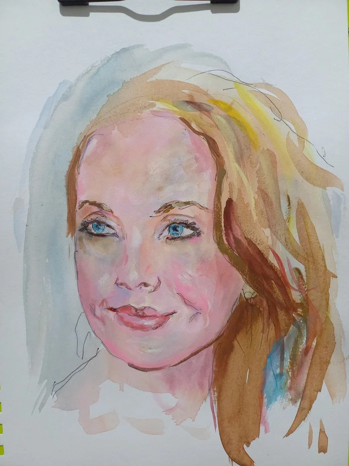 Zhanna Friske. Portrait - My, Modern Art, Art, Portrait, Watercolor, Zhanna Friske