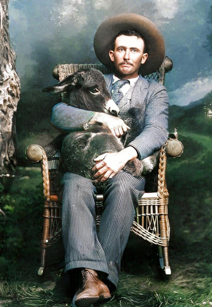 Удивительные и забавные фотографии с животными. Подборка 20 раскрашенных фотографий из ХХ века. Часть II Фотография, Старое фото, Животные, Колоризация, 20 век, Историческое фото, Длиннопост