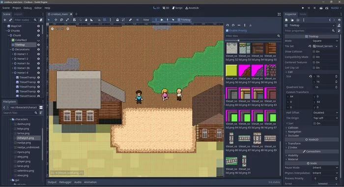 The size of the game world, unzum - Gamedev, Pixel Art, Picture with text, Development Diary, Инди, Godot Engine, Godot, GIF