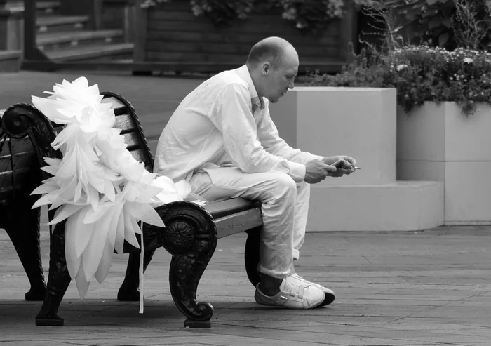 Angel on vacation - My, The photo, Angel, Wings, Black and white photo