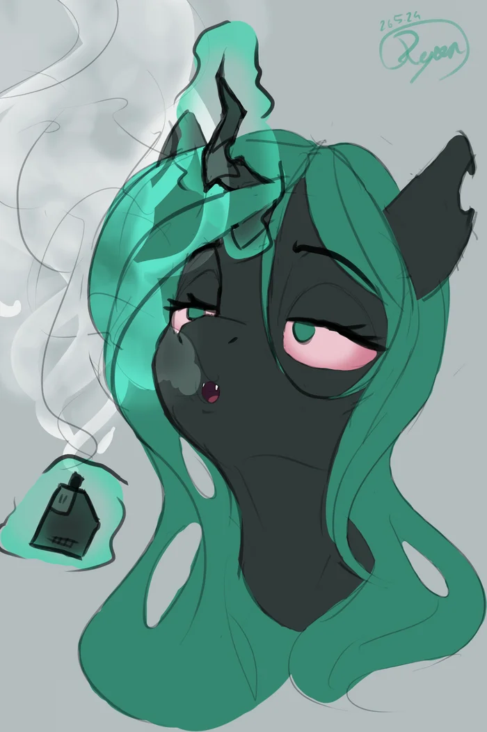 Why smoke a bug? - My little pony, Changeling, Queen chrysalis, Marijuana