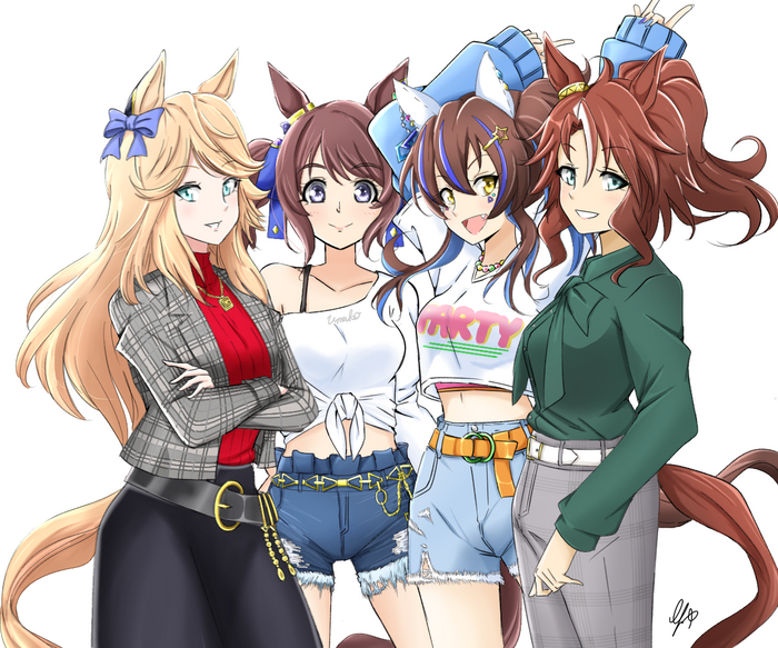 Team GSK , Anime Art, Uma Musume Pretty Derby, Animal Ears, , 