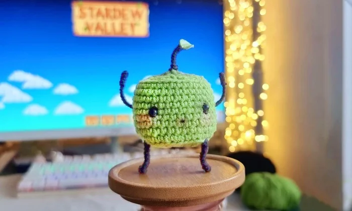 Junimo (*^_^) - My, Handmade, With your own hands, Needlework, Needlework without process, Knitting, Crochet, Knitted toys, Amigurumi, Stardew Valley, Computer games