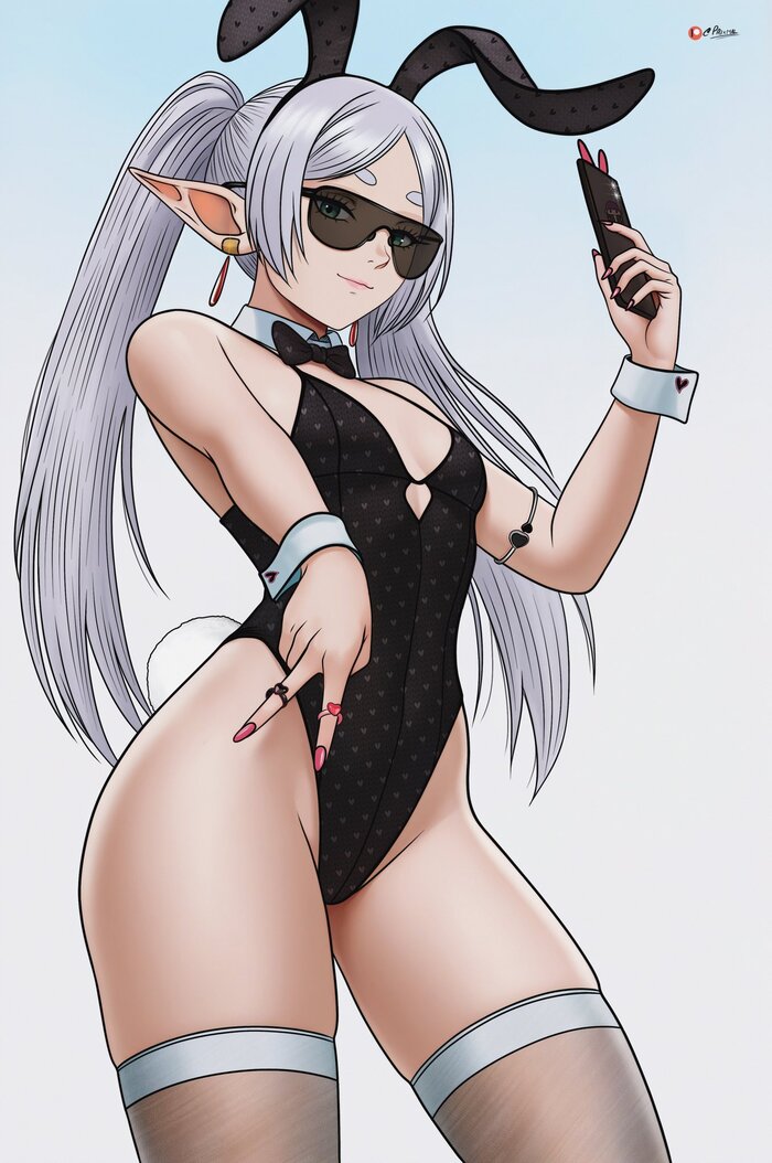  , Anime Art, Frieren, Sousou no Frieren, Bunnysuit, Bunny Ears, Bunny tail, , , , , 