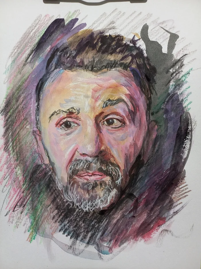 Sergey Shnurov. Watercolor - My, Modern Art, Art, Portrait, Watercolor, Sergei Shnurov