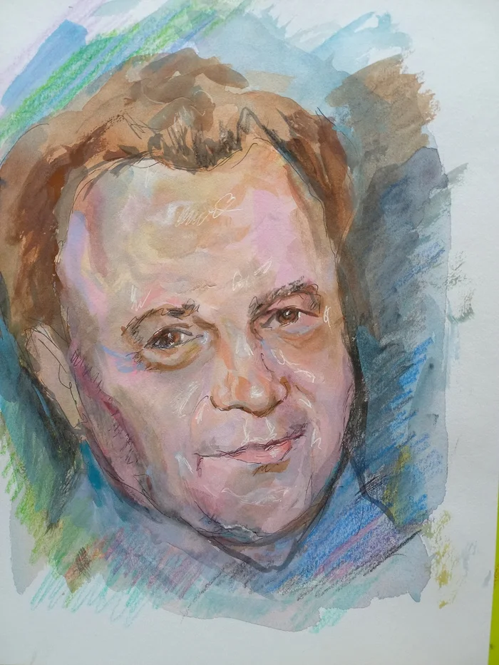 Vladimir Levkin. watercolor - My, Modern Art, Art, Watercolor, Portrait