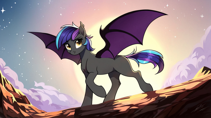  #17 My Little Pony,  , Stable Diffusion, Ponyart, Original Character, Batpony