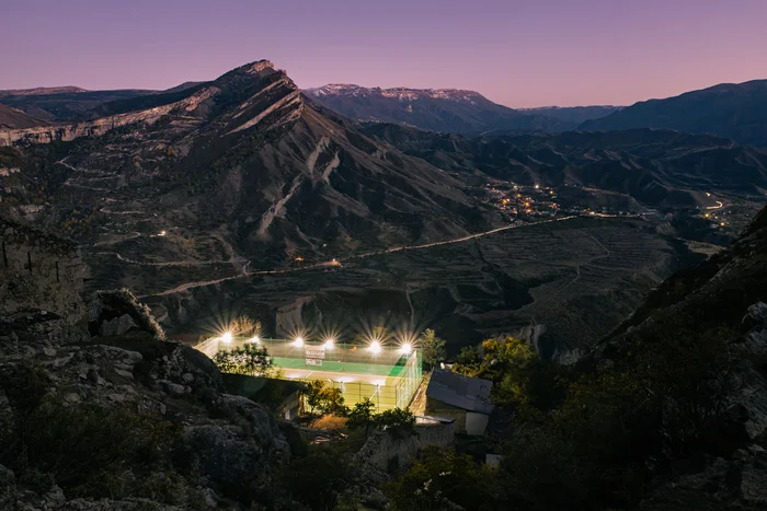 Sports ground in Gunib - My, The photo, Landscape, Photographer, Canon, The mountains, Tourism, Dagestan, dust, Nature, Architecture